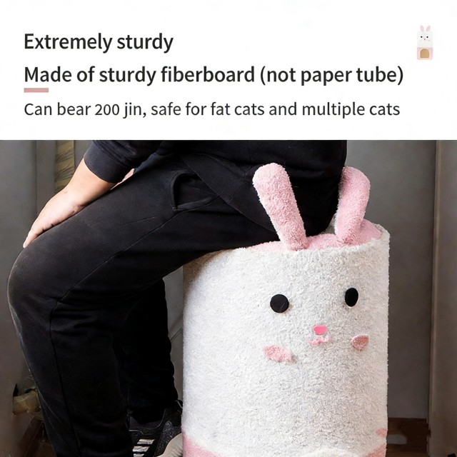 Meduim Lindo Conejo de Doble Capa Barril de Sisal &Aacute;rbol para Gatos con Estilo Nido