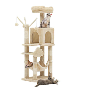 &Aacute;rbol trepador para gatos con percha rascadora y condominio